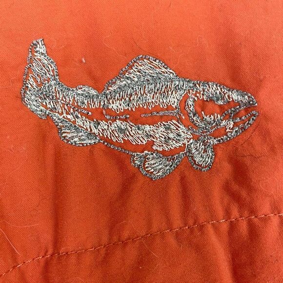 White Sierra Button Down Long Sleeve fishing shirt with Embroidered Trout XXL - Picture 3 of 11